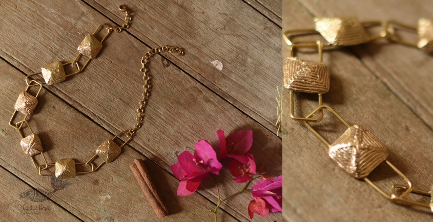 handmade Brass Dhokra Square Designer Necklace