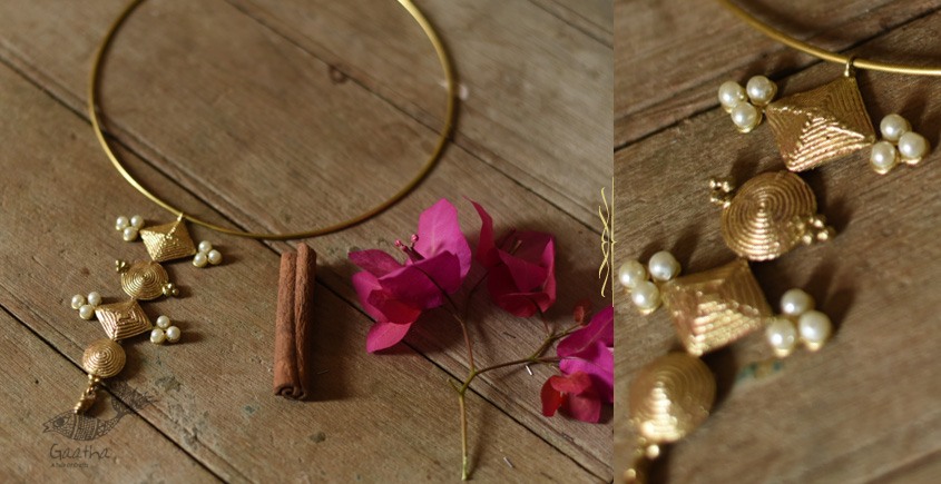 handmade dholra brass Designer necklace