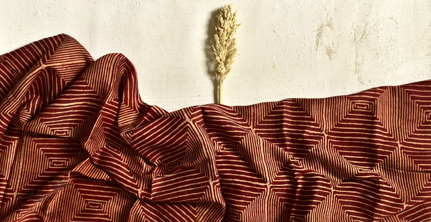 Shruti ❋ Ajrakh Modal Silk Stole ❋ D