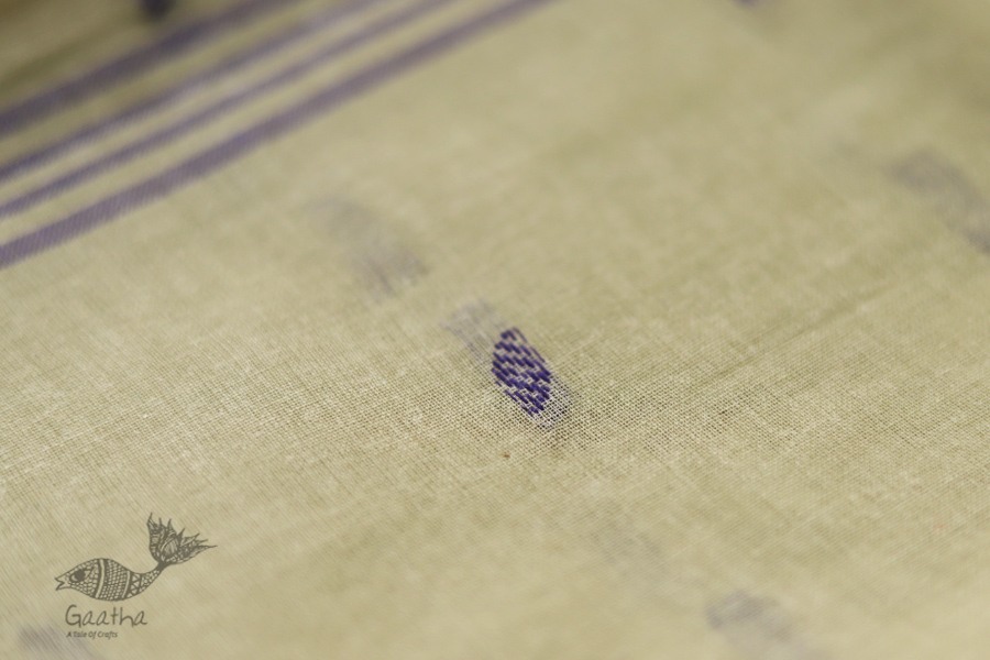 मलय ✽ Handloom Cotton Zari Saree With Buti ✽ 7