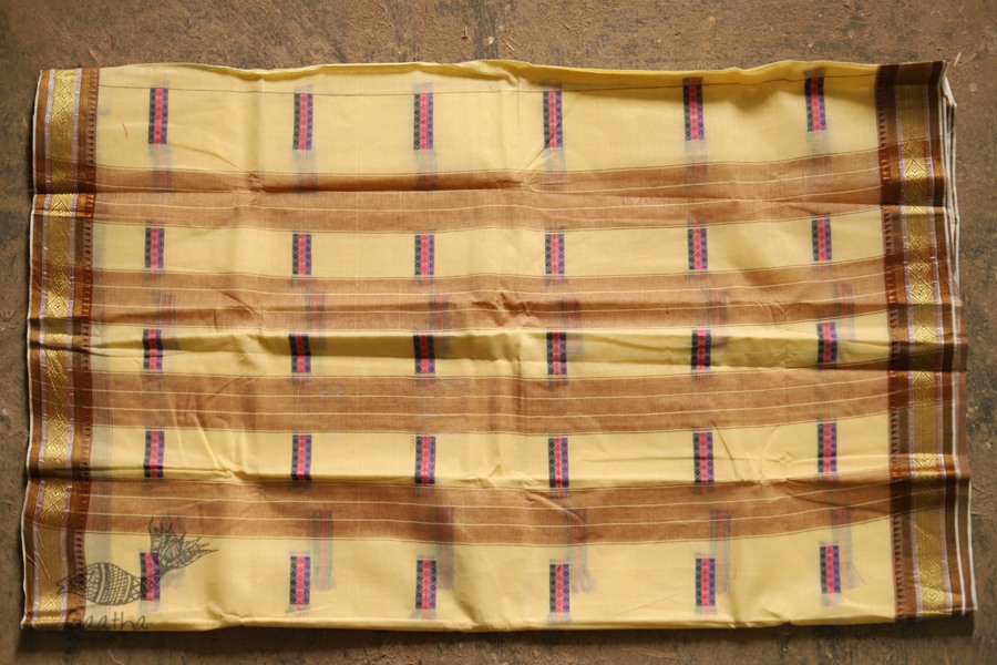 मलय ✽ Handloom Cotton Zari Saree With Buti ✽ 10