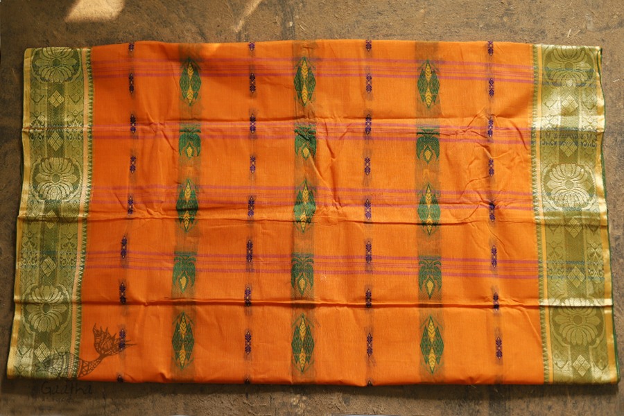 मलय ✽ Handloom Cotton Zari Saree With Buti ✽ 18