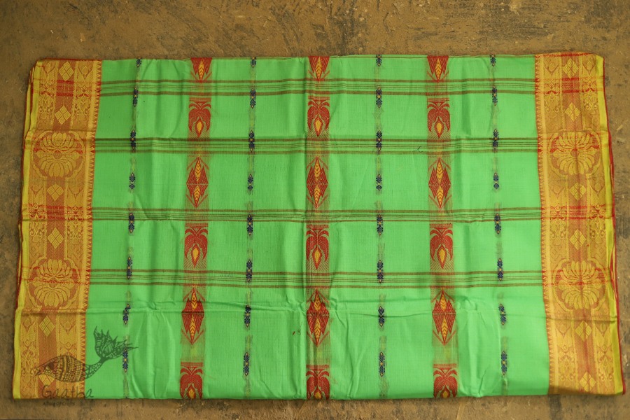 मलय ✽ Handloom Cotton Zari Saree With Buti ✽ 20