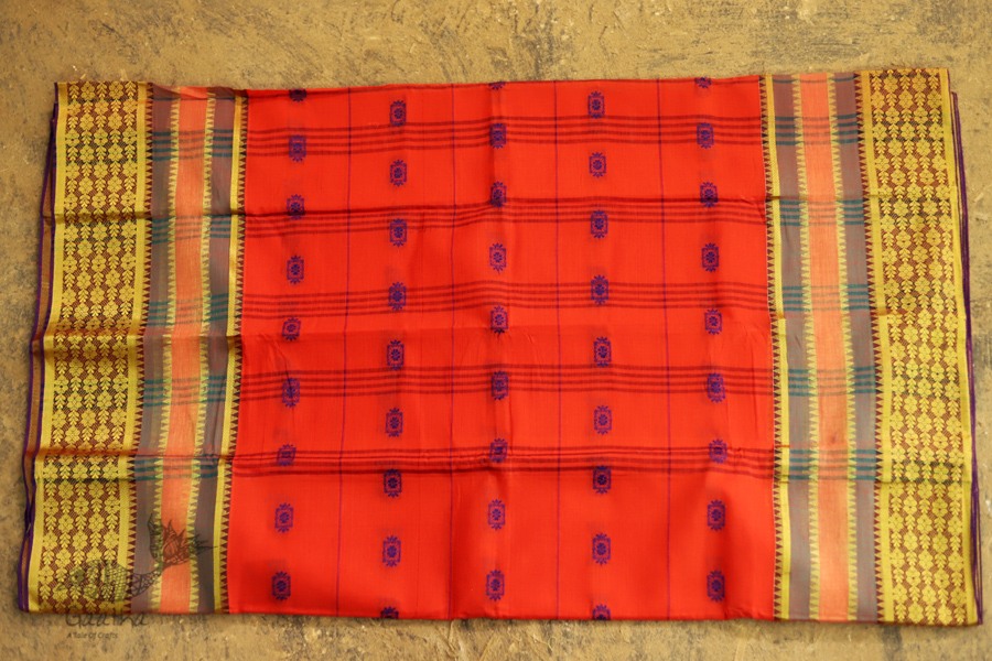 मलय ✽ Handloom Cotton Zari Saree With Buti ✽ 22