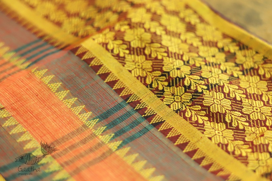 मलय ✽ Handloom Cotton Zari Saree With Buti ✽ 22