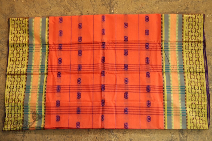 मलय ✽ Handloom Cotton Zari Saree With Buti ✽ 23