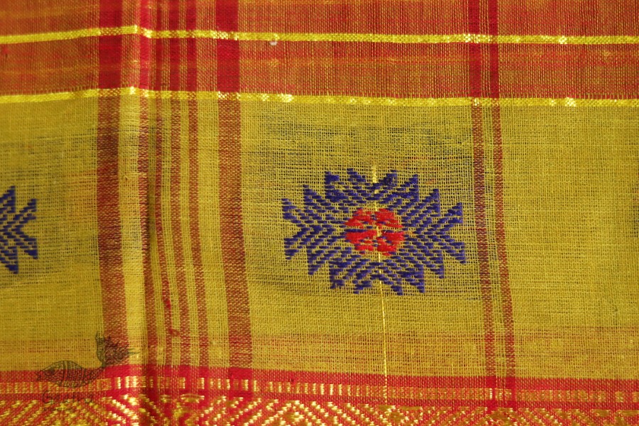 मलय ✽ Handloom Cotton Zari Saree With Buti ✽ 29