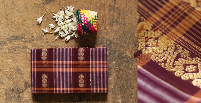 मलय ✽ Handloom Cotton Zari Saree With Buti ✽ 13