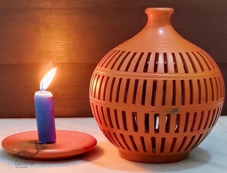 Terracotta Handmade Kitchenware- Tea Light Holder - Semi Oval 