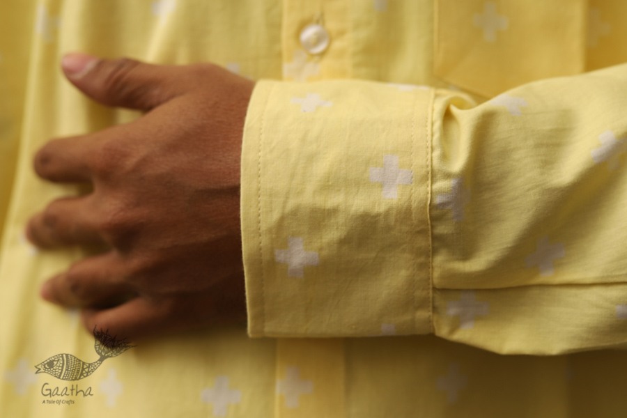 रंगरेज / Rangrez ❂ Block Printed . Fine Cotton Shirt  (Full Sleeve )❂ 16