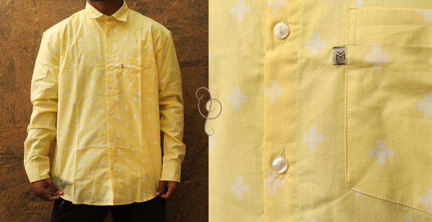 रंगरेज / Rangrez ❂ Block Printed . Fine Cotton Shirt  (Full Sleeve )❂ 16