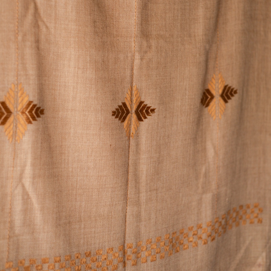 Shop Hand Embroidered Phulkari Wool Beige Shawl
