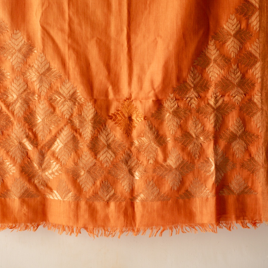 Shop Hand Embroidered Phulkari Silk Stole