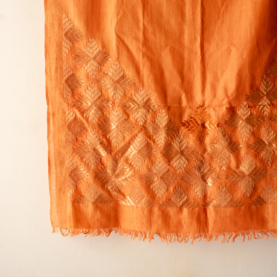 Shop Hand Embroidered Phulkari Silk Stole