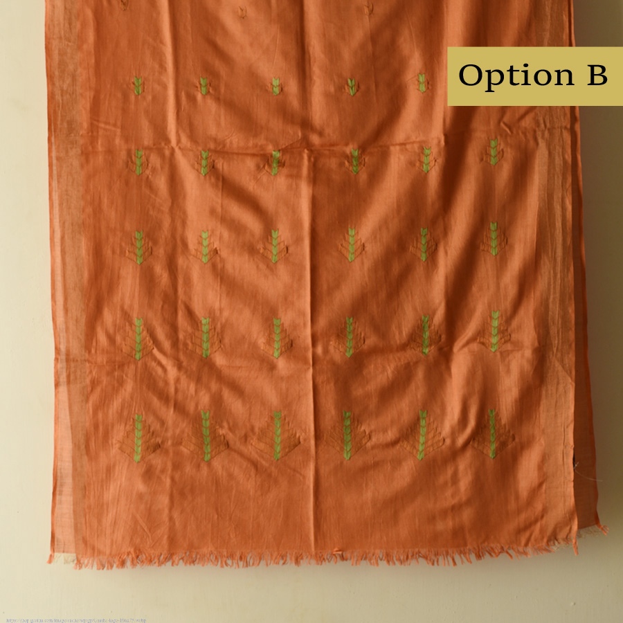 Shop Hand Embroidered Phulkari Silk Stole