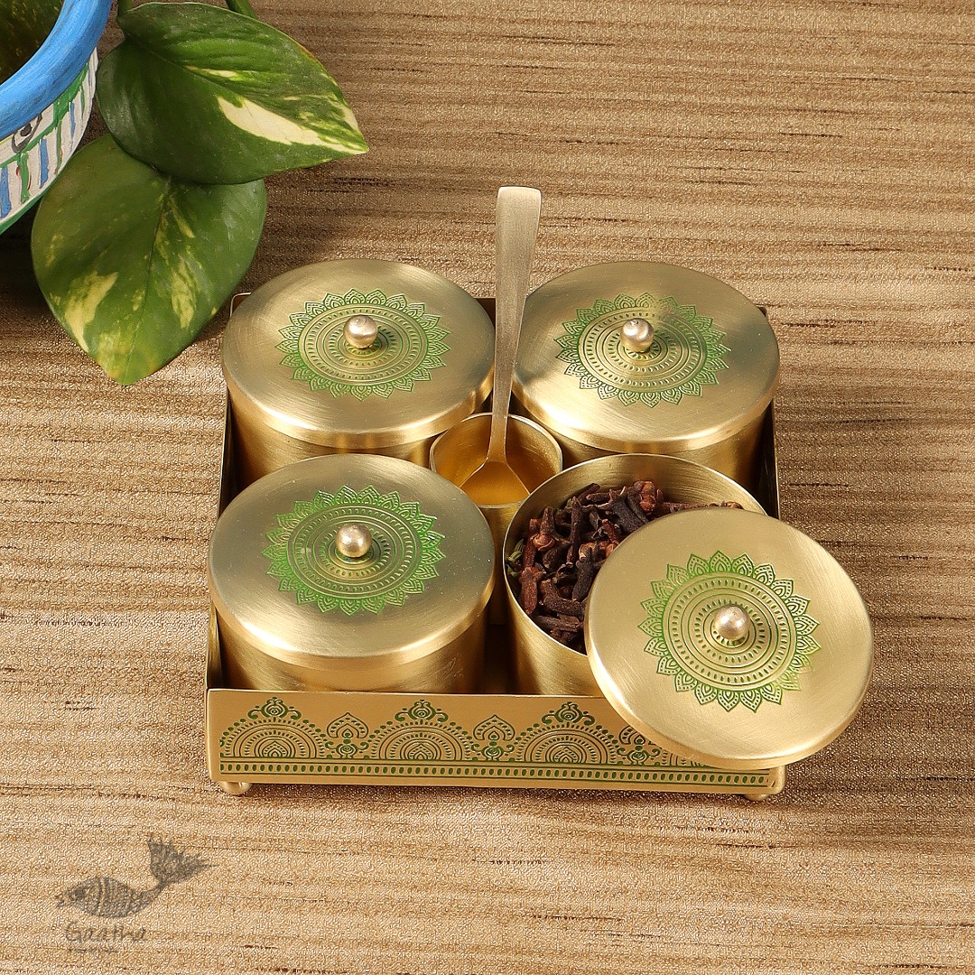 shop online Brass Mukhvas Jars With Holder