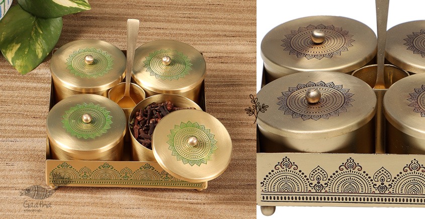 shop online Brass Mukhvas Jars With Holder