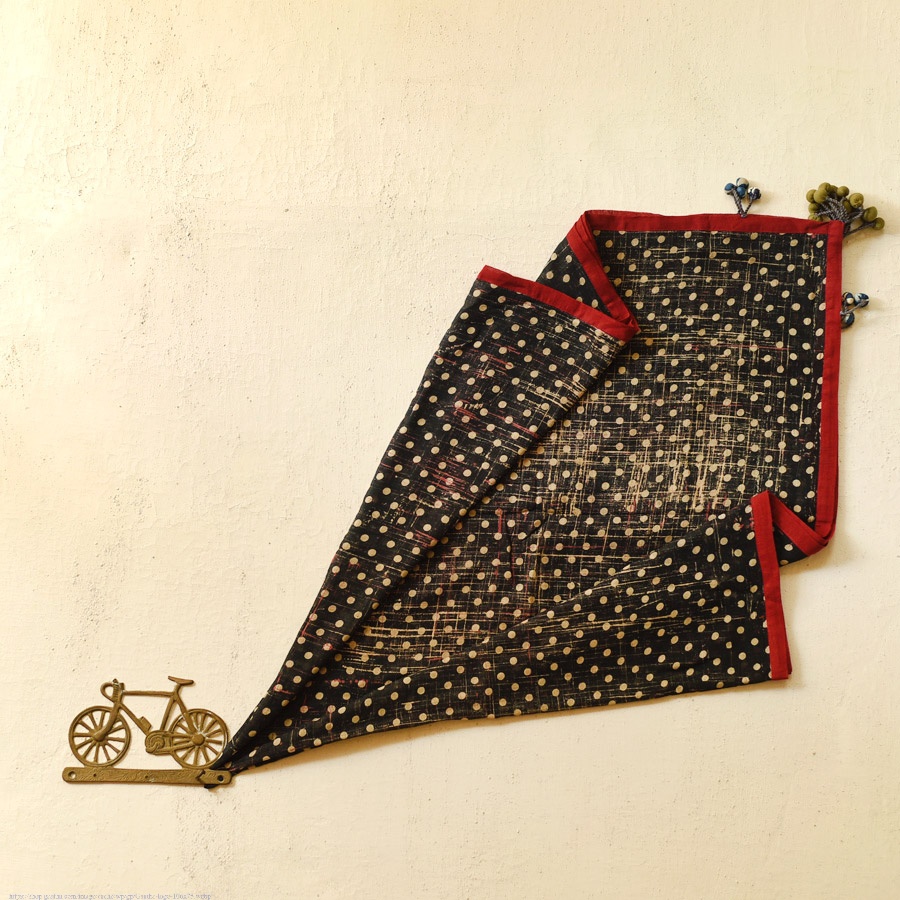 Online Block Printed Pure Cotton Doted Scarf
