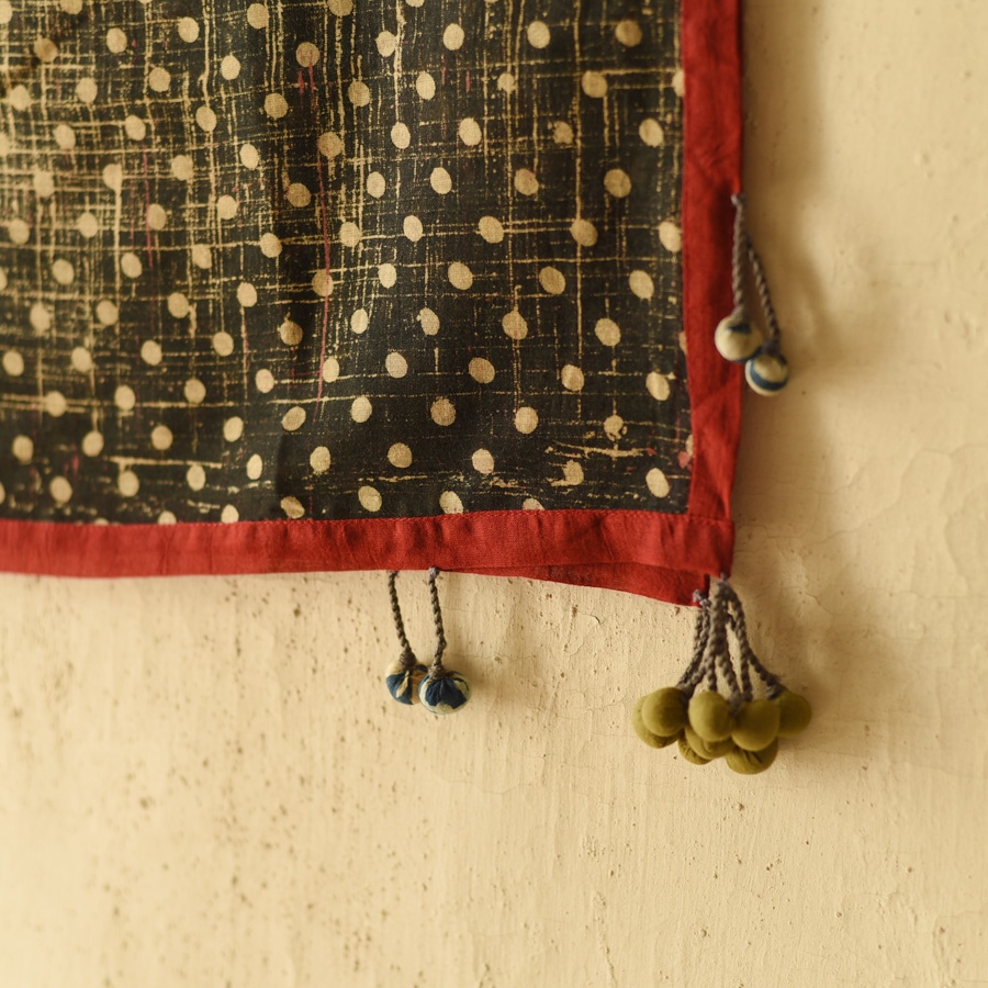 Online Block Printed Pure Cotton Doted Scarf