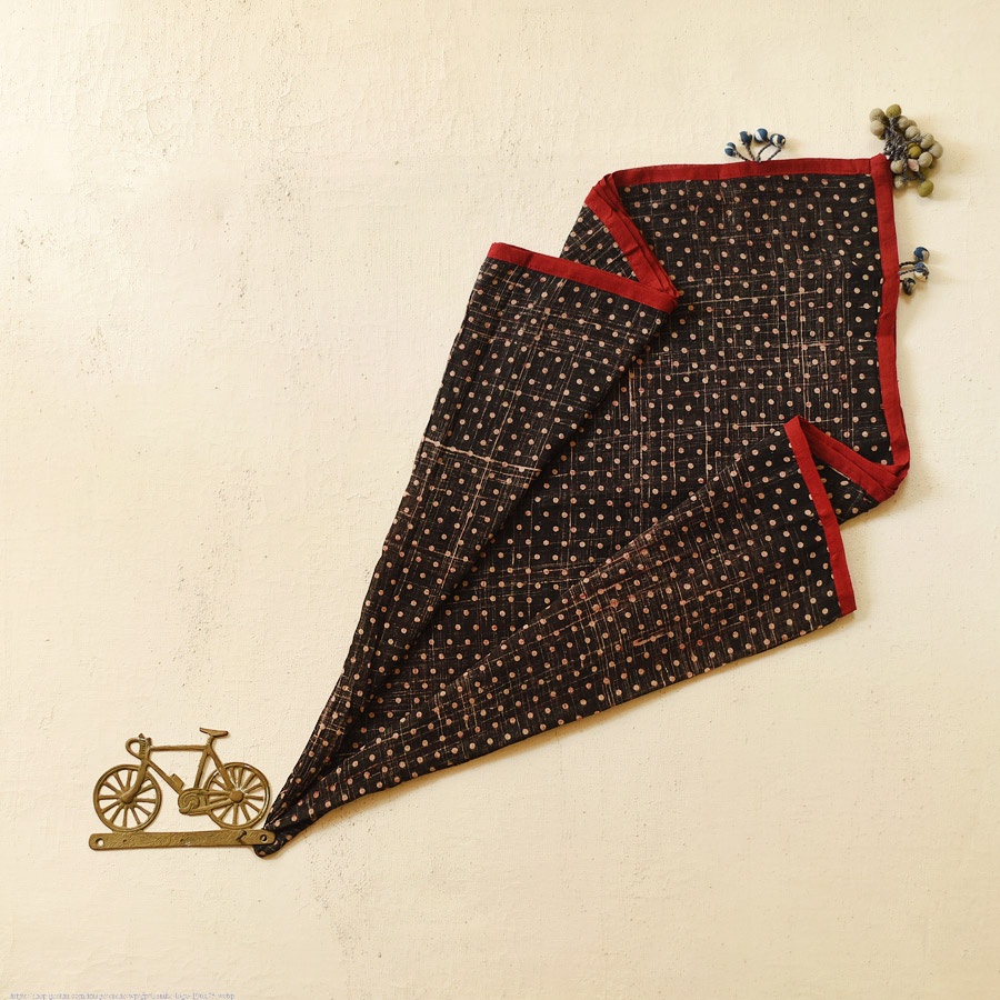 Online Block Printed Pure Cotton Doted Scarf