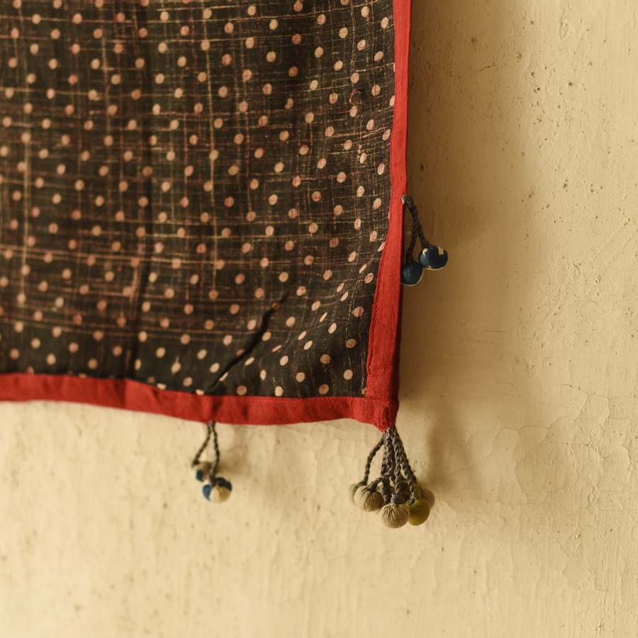 Online Block Printed Pure Cotton Doted Scarf