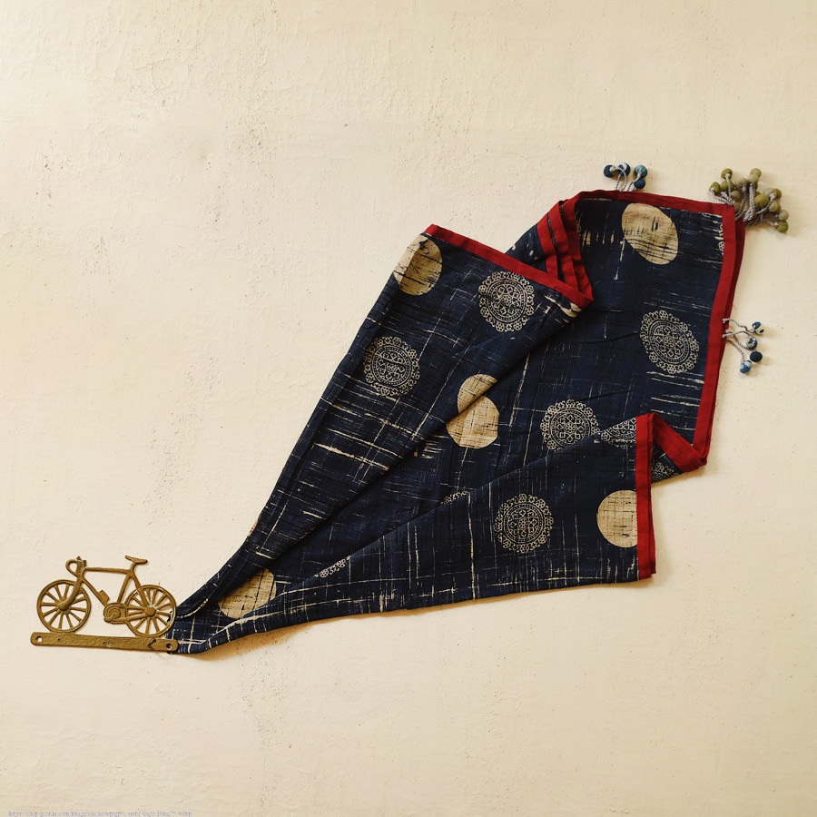 Online Block Printed Pure Cotton Scarf