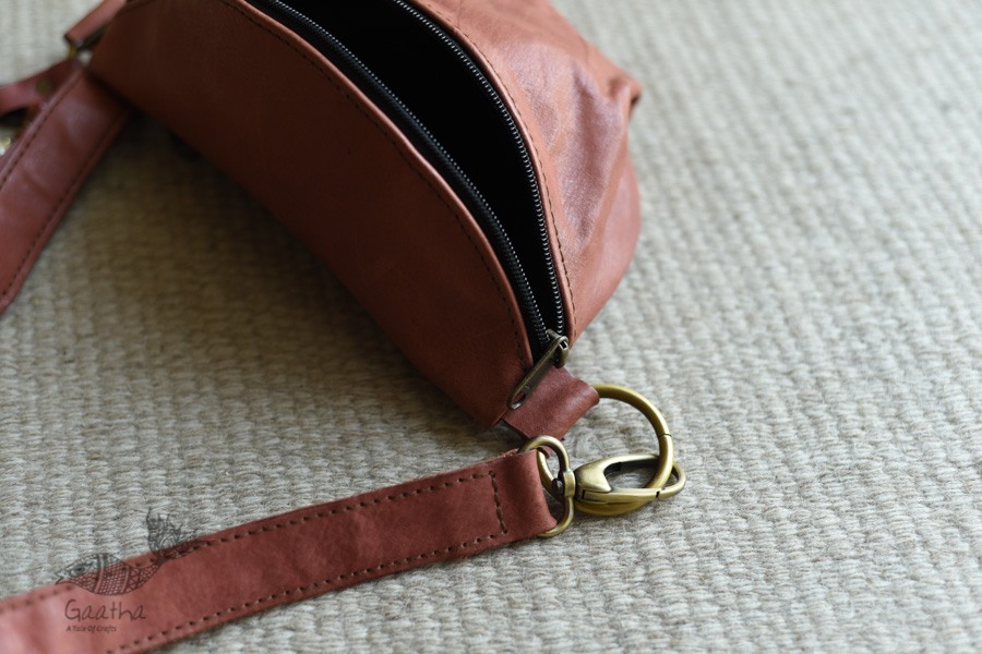 shop Leather Waist Bag - Brown