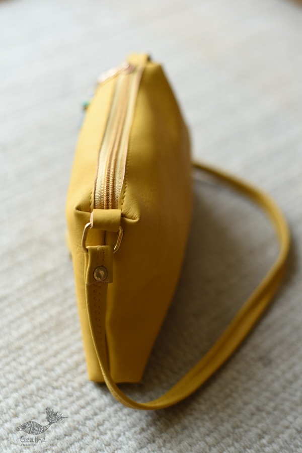 shop Leather yellow Sling Bag