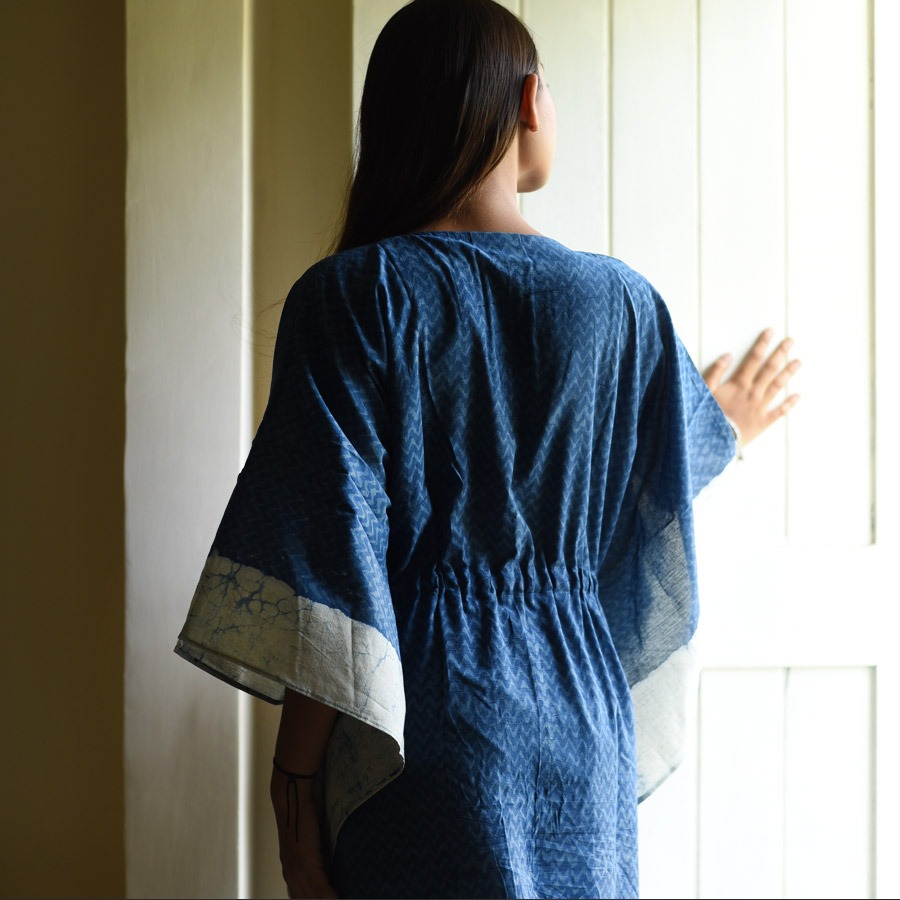 shop Block Printed Cotton Kaftan