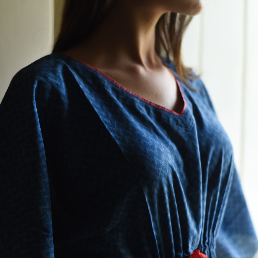 shop Block Printed Cotton Kaftan