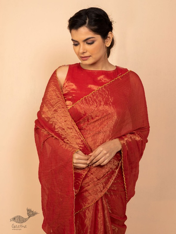 उत्सव  ✻ Tissue Chanderi Silk Saree ✻ 32
