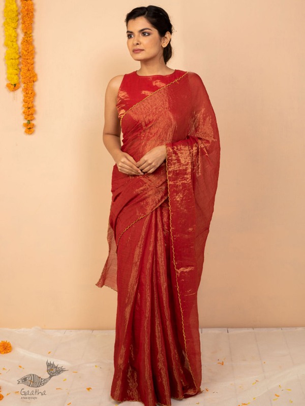 उत्सव  ✻ Tissue Chanderi Silk Saree ✻ 32