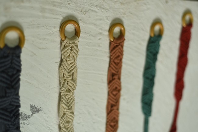 Dash and Diamond Double Length Hand-Knotted Curtain Tie-back