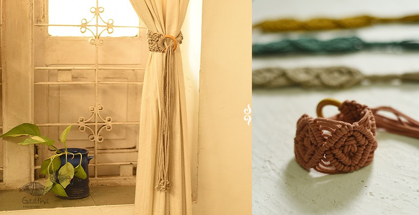 Hand knotted Wind Curtain Tie back