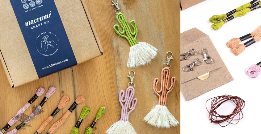 shop DIY Cactus Keychain Craft Kit - Light Colors