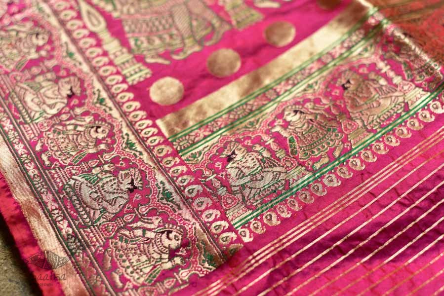 Ashaavali | अशावली ⁂ Gujarati Brocade ⁂ Silk Saree ⁂ 19