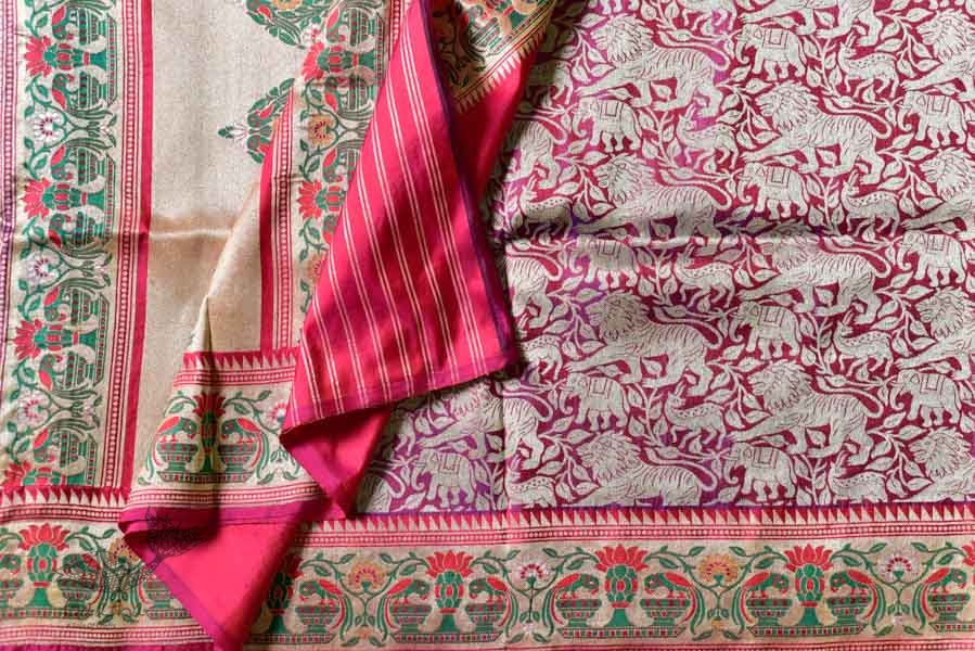 Ashaavali | अशावली ⁂ Gujarati Brocade ⁂ Silk Saree ⁂ 5