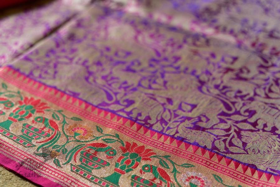 Ashaavali | अशावली ⁂ Gujarati Brocade ⁂ Silk Saree ⁂ 5