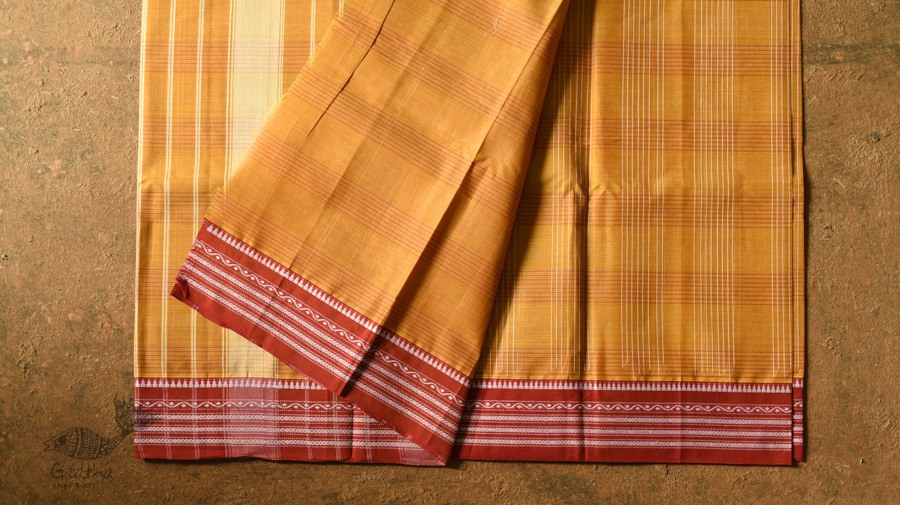 shop handloom narayanpet cotton yellow saree