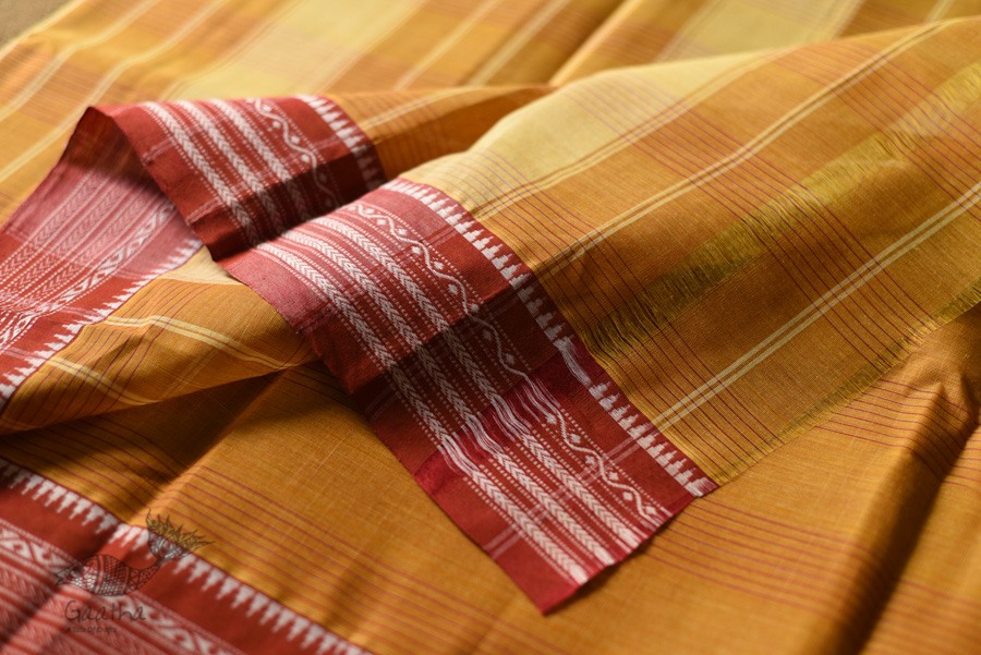 shop handloom narayanpet cotton yellow saree