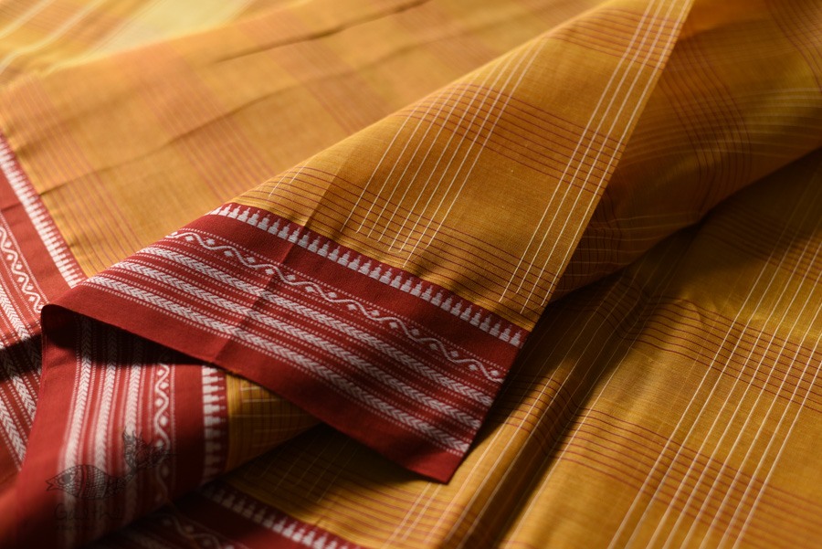 shop handloom narayanpet cotton yellow saree