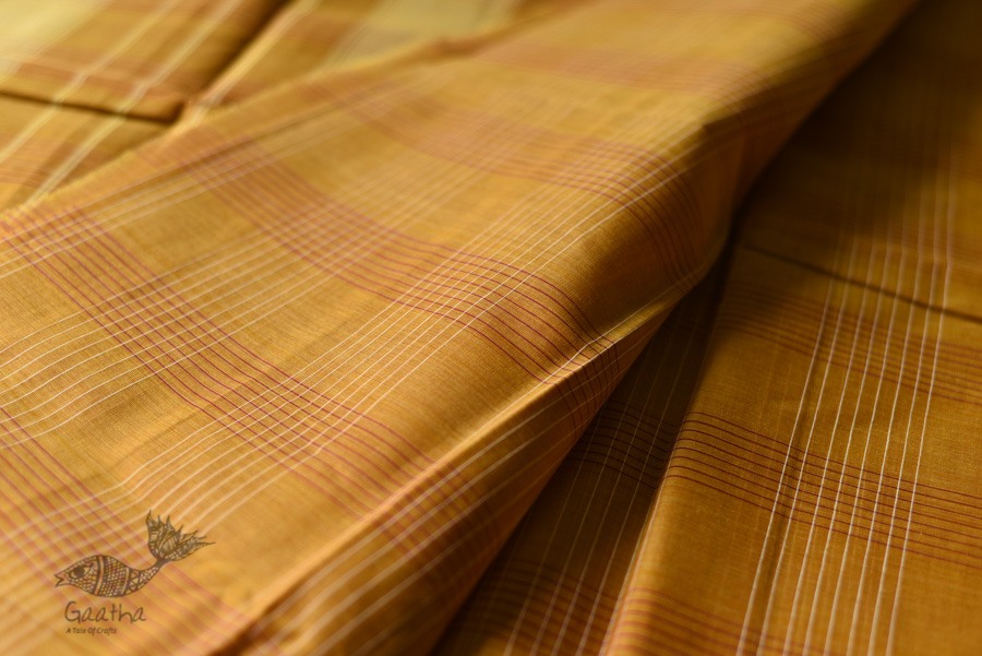 shop handloom narayanpet cotton yellow saree