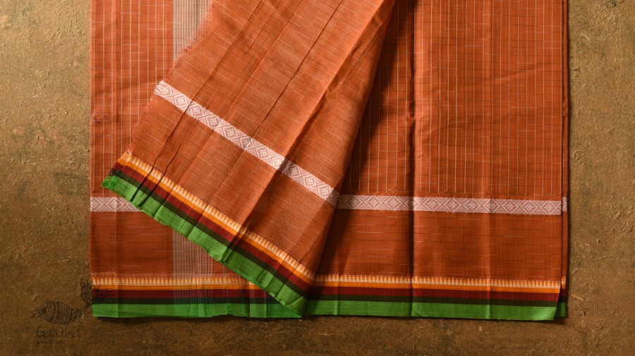 shop Narayanpet Handloom Cotton - Checks Saree