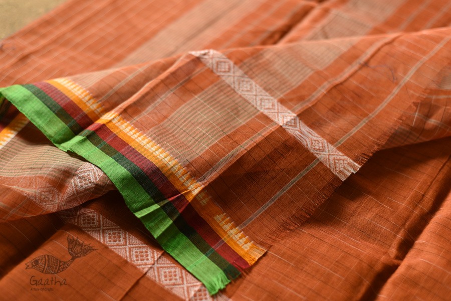 shop Narayanpet Handloom Cotton - Checks Saree