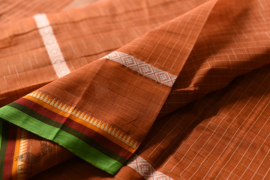 shop Narayanpet Handloom Cotton - Checks Saree