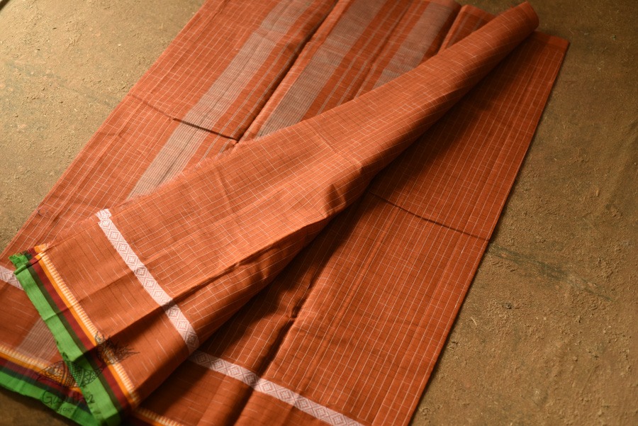 shop Narayanpet Handloom Cotton - Checks Saree