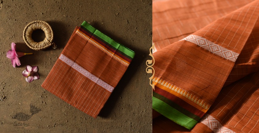 shop Narayanpet Handloom Cotton - Checks Saree