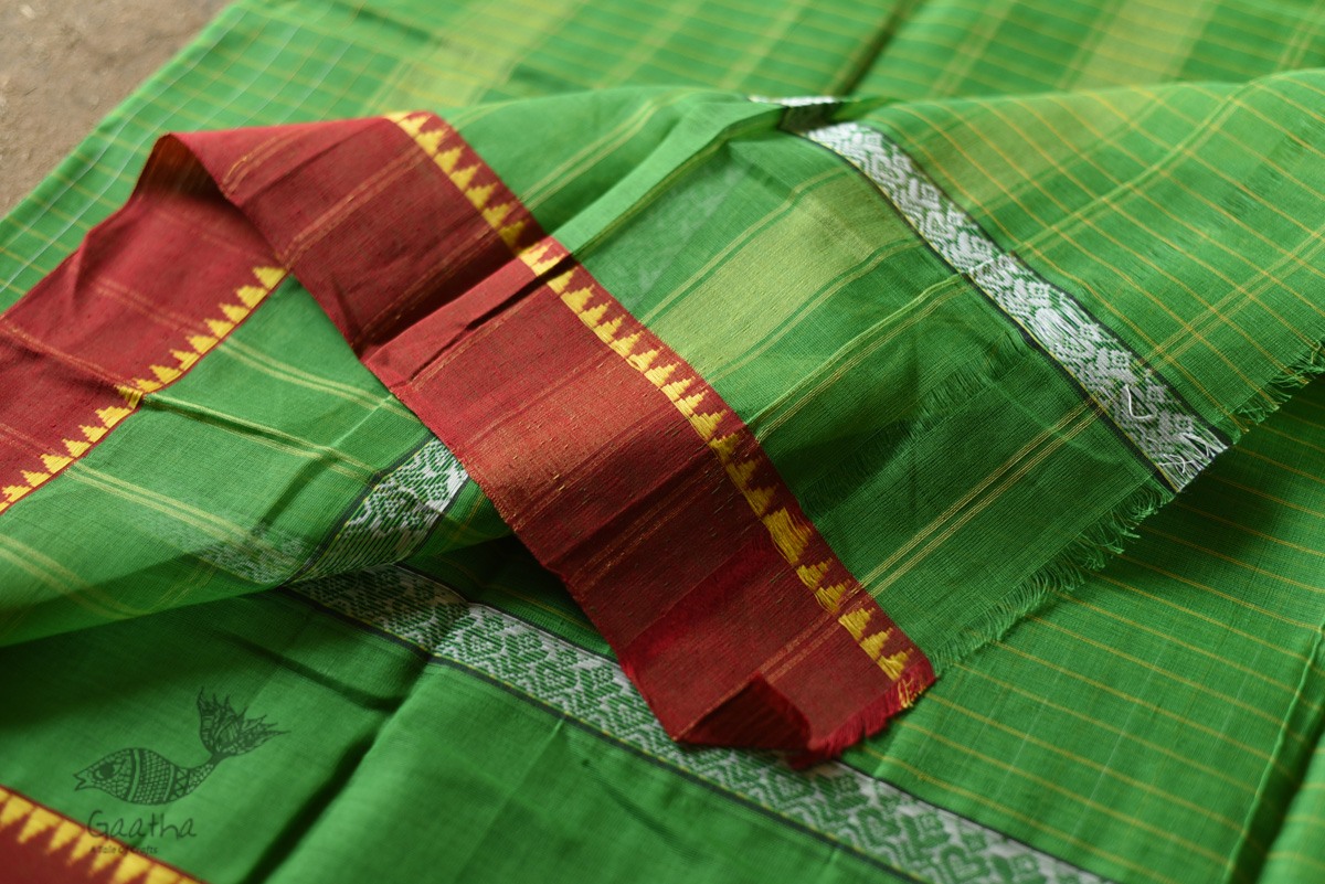 shop Narayanpet Parrot Green cotton saree