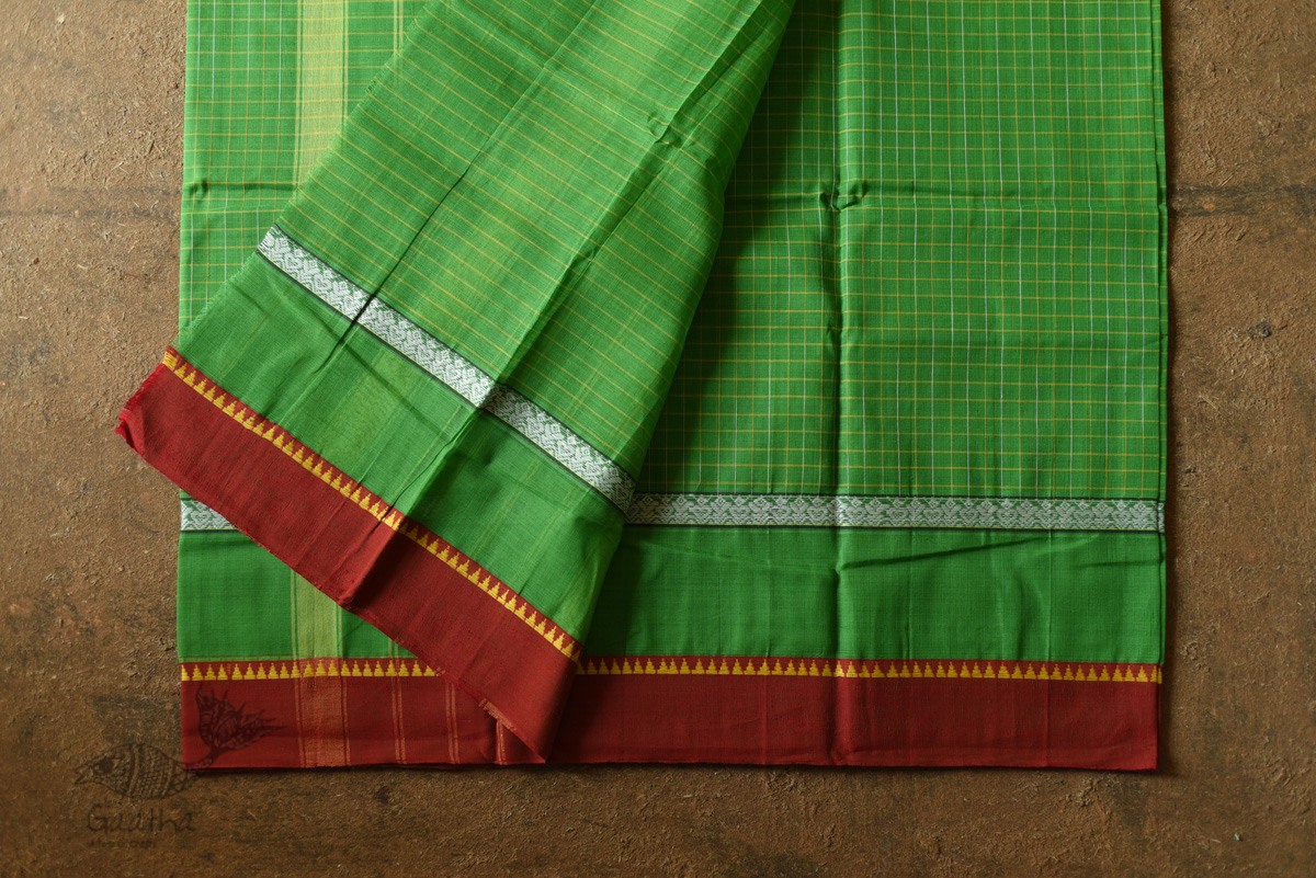 shop Narayanpet Parrot Green cotton saree