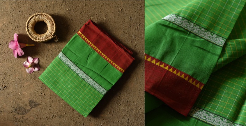 shop Narayanpet Parrot Green cotton saree